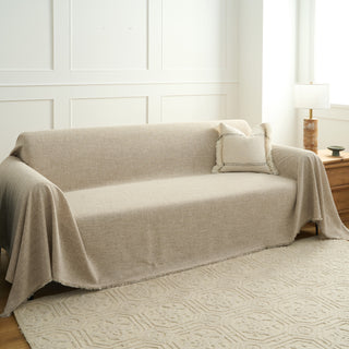 Faux Linen Sofa Cover