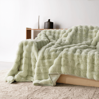 Plush Faux Rabbit Fur Sofa Cover