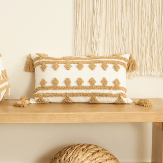 Boho Tassels Lumbar Cushion Cover