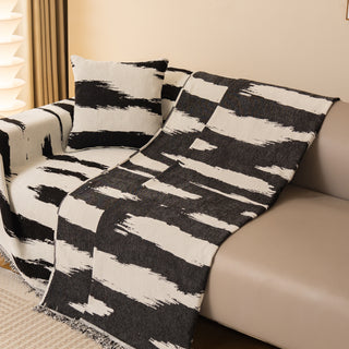 Striped Serenity Harmony Monochrome Chic Sofa / Couch Cover - Final Sale