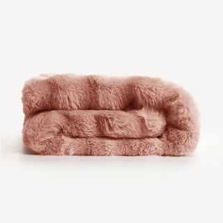 Plush Faux Rabbit Fur Throw Blanket