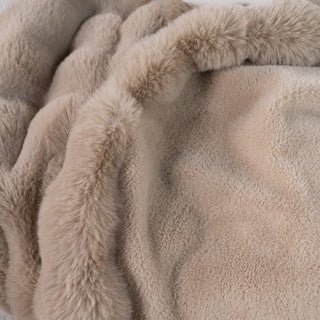 Plush Faux Rabbit Fur Throw Blanket