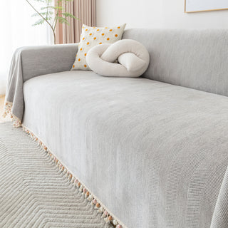 Pet Friendly Herringbone Tassel Luxe Sofa/Couch Cover