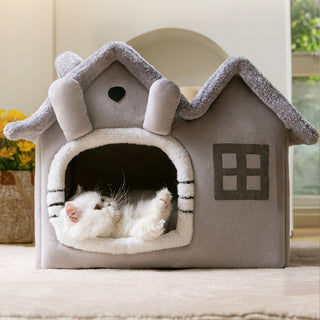 House Design Semi-Enclosed Cat Bed