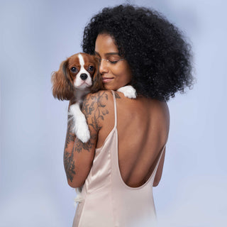 FURRFREE Pet hair repellent eucalyptus silky soft cami slip dress for dog/cat parents - Limited Time Offer