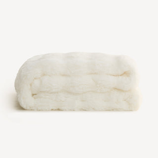 Plush Faux Rabbit Fur Throw Blanket