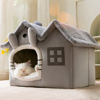 House Design Semi-Enclosed Cat Bed