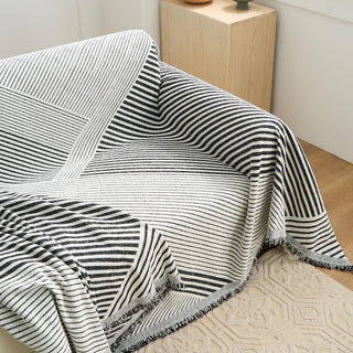 Black Geometric Reversible Comfort Sofa / Couch Cover -Final Sale