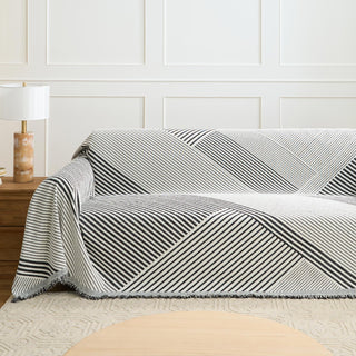 Black Geometric Reversible Comfort Sofa / Couch Cover -Final Sale