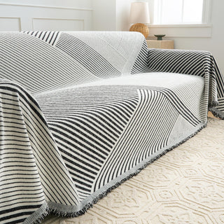 Black Geometric Reversible Comfort Sofa / Couch Cover -Final Sale