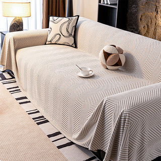 Elegant Washable Herringbone Chenille Sofa Cover