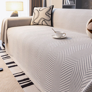 Elegant Washable Herringbone Chenille Sofa Cover