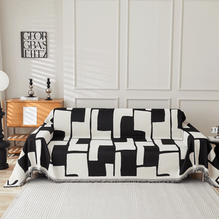 Geometric L-pattern Sofa Cover