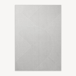 Easy Clean Rug Modern Geometric Gray Spillproof Pet-Friendly Minimalist Living Room Area Rug