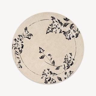 Easy Clean Rug Blossom Elegance Spillproof Pet-Friendly Modern Living Room Plush Round Rug