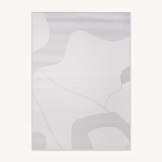 Easy Clean Rug Minimalist Grey Abstract Spillproof Pet-Friendly Living Room Large Area Rug