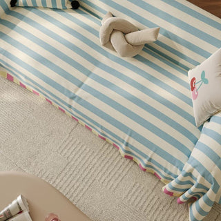 Bold Candy Striped Colorful Multi-Purpose Couch Cover Soft Stylish Breathable Sofa Protection for a Cozy Hassle-free Home