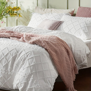 Bohemian Floral Embossed Duvet Cover Set