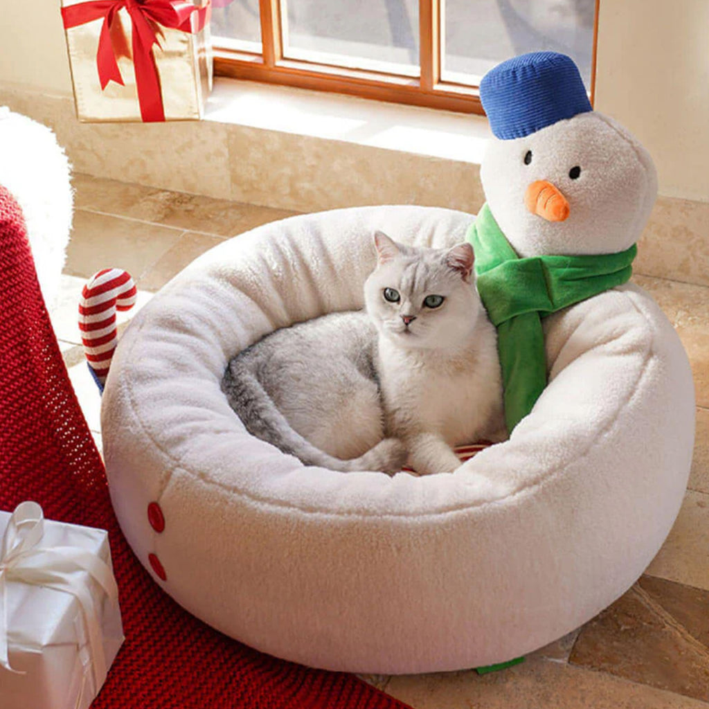 Christmas Snowman Shaped Cozy Cat Bed – Slashop.Inc