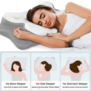 Contour Ergonomic Memory Foam Pillow for Neck Back Pain Relief Design for Better Sleep