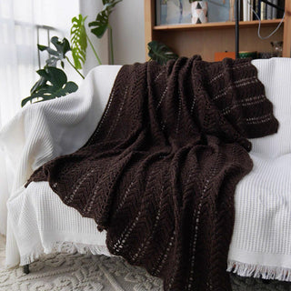 Cozy Chevron Knit Throw Blanket