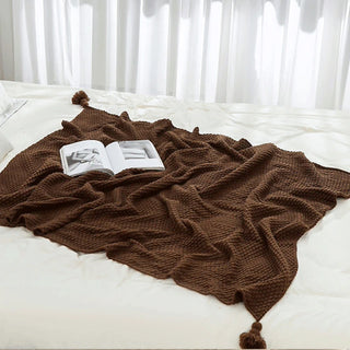 Cozy Knit Tassel Throw Blanket