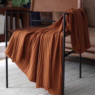 Cozy Ribbed Texture Throw Blanket