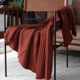 Cozy Ribbed Texture Throw Blanket