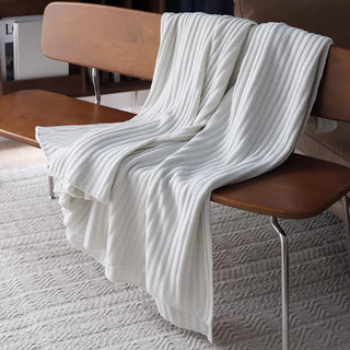 Cozy Ribbed Texture Throw Blanket