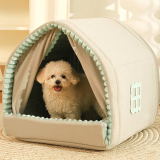 Double Curtain Enclosed Dog & Cat House