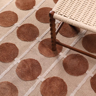 Easy Clean Rug Amber Spice Copper Dots Spillproof Pet-Friendly Modern Living Room Plush Area Rug