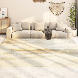 Easy Clean Rug Earth Tones Abstract Spillproof Pet-Friendly Living Room Large Runner Rug