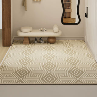 Easy Clean Rug Geometric Diamond Durable Non-Slip Pet-Friendly Minimalist Indoor Area Outdoor Doormat