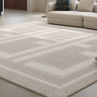 Easy Clean Rug Geometric Modern Spillproof Pet-Friendly Minimalist Living Room Area Rug