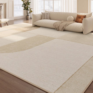 Easy Clean Rug Harmony Block Pattern Spillproof Pet-Friendly Minimalist Living Room Area Rug