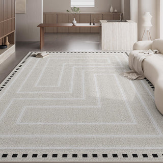 Easy Clean Rug Maze Border Spillproof Modern Living Room Area Rug