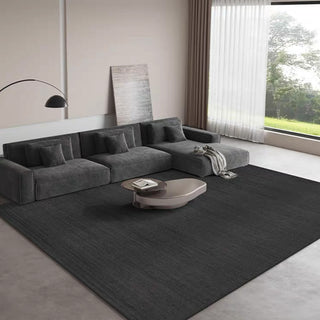 Easy Clean Rug Midnight Black Spillproof Pet-Friendly Minimalist Living Room Area Rug