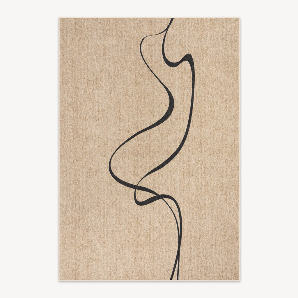 Clean Lines Rug Easy Clean Rug Minimalist Flow Line Spillproof Pet-Friendly Modern Liv ...