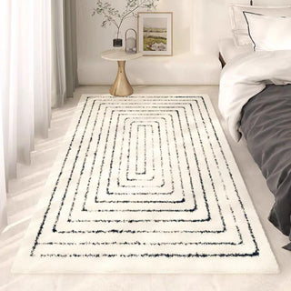 Easy Clean Rug Minimalist Maze Spillproof Pet Friendly Patterned Bedroom Living Room Area Rug