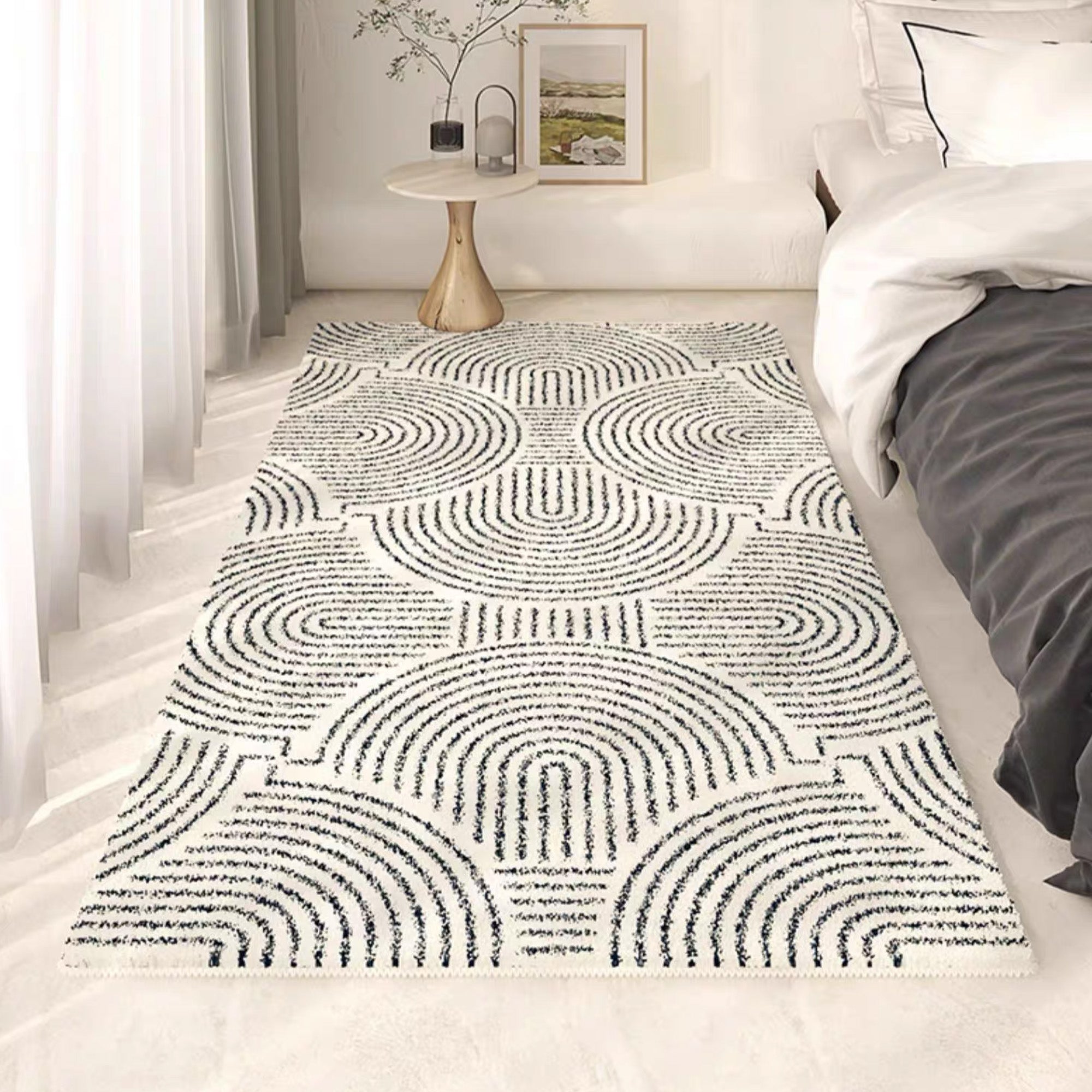 Easy Clean Rug Modern Arch Pattern Spillproof Pet Friendly