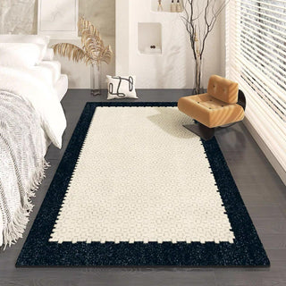 Easy Clean Rug Modern Frame Spillproof Pet Friendly Minimalist Bedroom Area Rug