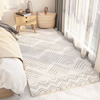 Easy Clean Rug Modern Geometric Wave Spillproof Pet-Friendly Living Room Large Runner Rug