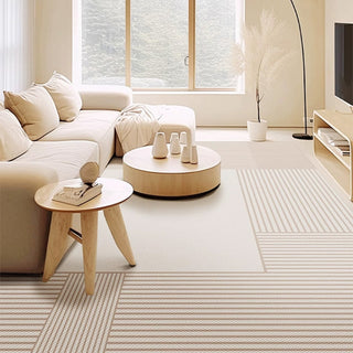 Easy Clean Rug Modern Minimalist Geometric Spillproof Pet-Friendly Living Room Large Area Rug