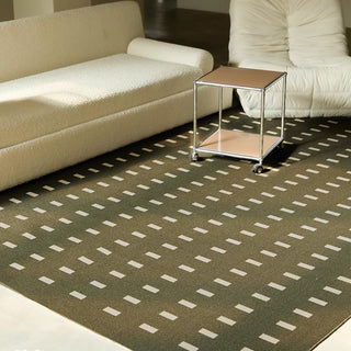 Easy Clean Rug Modern Olive Green Dot Spillproof Pet-Friendly Living Room Large Area Rug