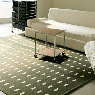 Easy Clean Rug Modern Olive Green Dot Spillproof Pet-Friendly Living Room Large Area Rug