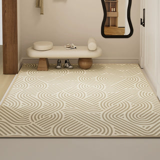 Easy Clean Rug Modern Wave Pattern Durable Non-Slip Pet-Friendly Minimalist Indoor Area Outdoor Doormat