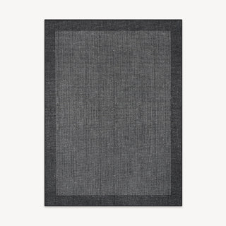 Easy Clean Rug Monochrome Border Spillproof Pet-Friendly Minimalist Living Room Area Rug