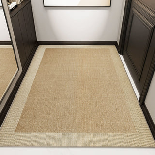 Easy Clean Rug Natural Border Jute Durable Non-Slip Pet-Friendly Minimalist Hallway Indoor Doormat