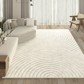 Easy Clean Rug Ripple Pattern Spillproof Pet-Friendly Living Room Large Area Rug