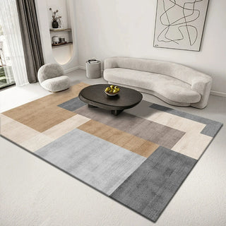 Easy Clean Rug Serenity Blocks Spillproof Pet-Friendly Minimalist Living Room Area Rug